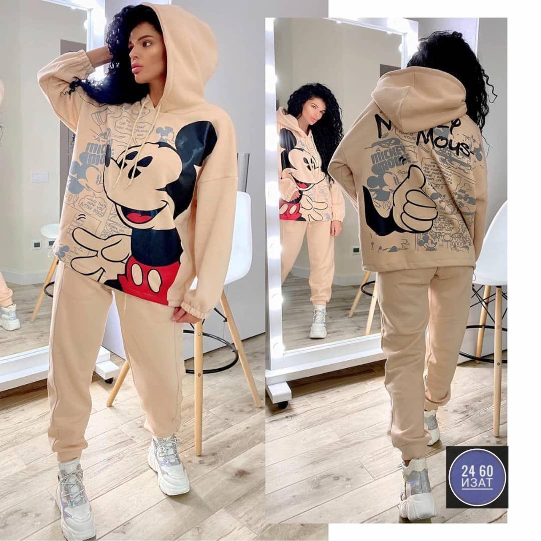 костюм с микки маусом,спортивный костюм с принтом микки маус,женский спортивный костюм на флисе микки,костюм теплый,костюм с микки маусом женский