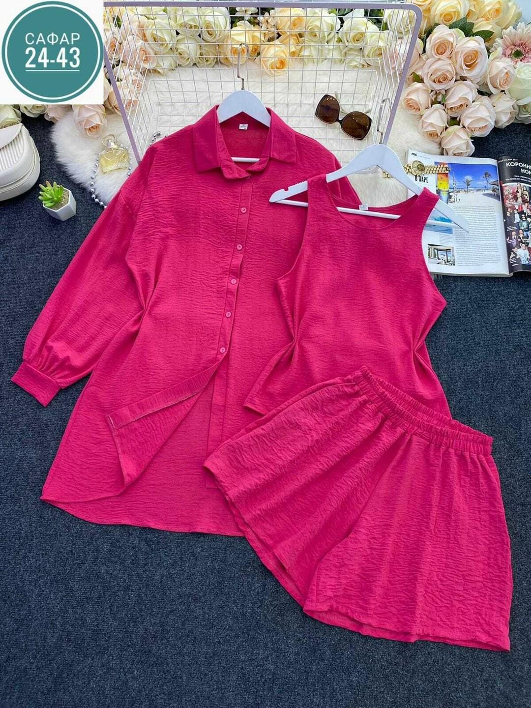 женский костюм с шортами,костюм женский тройка,летние костюмы,костюм тройка с шортами женский,костюм с юбкой