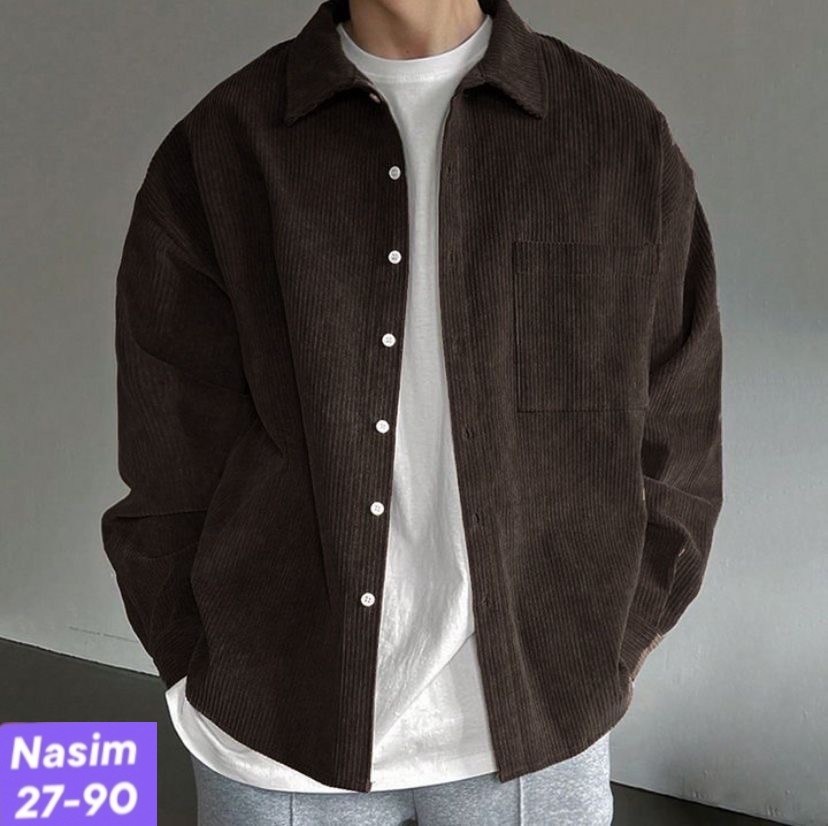 рубашка вельветовая оверсайз с длинным рукавом mailliv trend,мужская вельветовая рубашка с карманами,рубашка мужская оверсайз вельветовая,рубашка вельветовая мужская оверсайз арт. 11431564,мужские вел