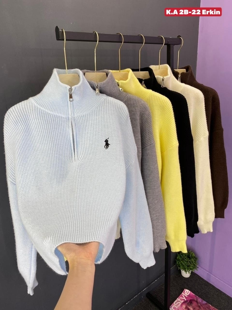 женские кофты,свитер женский,свитер оверсайз с горлом на молнии kk fashion,кофта поло,свитер