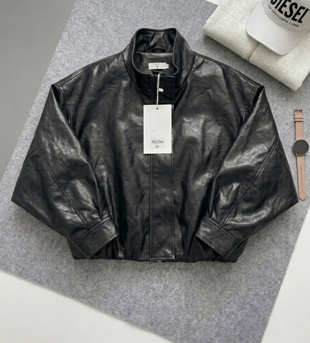 женская модная кожаная куртка 90%,повседневная куртка,кожаная куртка,women’s fashion 90s leather jacket oversized brown bomber jacket,women 90's fashion leather jacket vintage leather oversized bomber