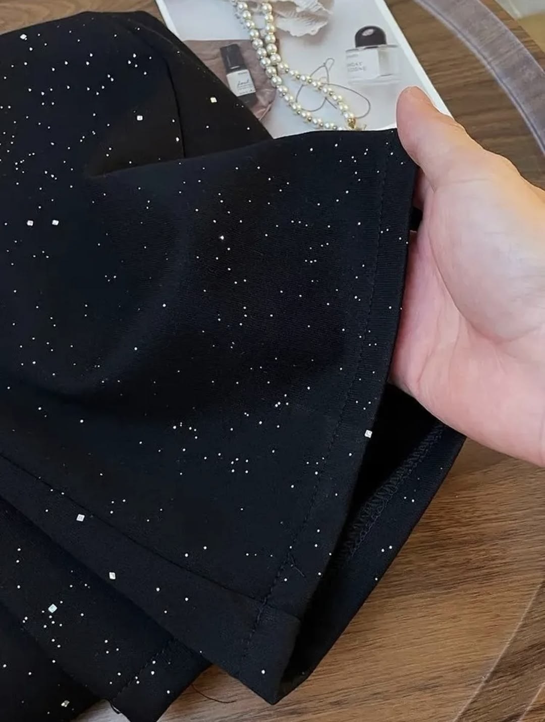 блестящие брюки из полиэстера,брюки женские черные,женские широкие брюки starry sky ice silk с высокой талией,брюки классические,модные штаны