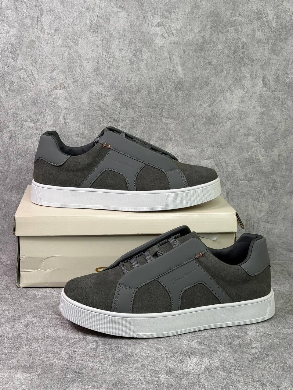 кеды мужские,,кеды santoni серый,кроссовки замшевые,кроссовки santoni