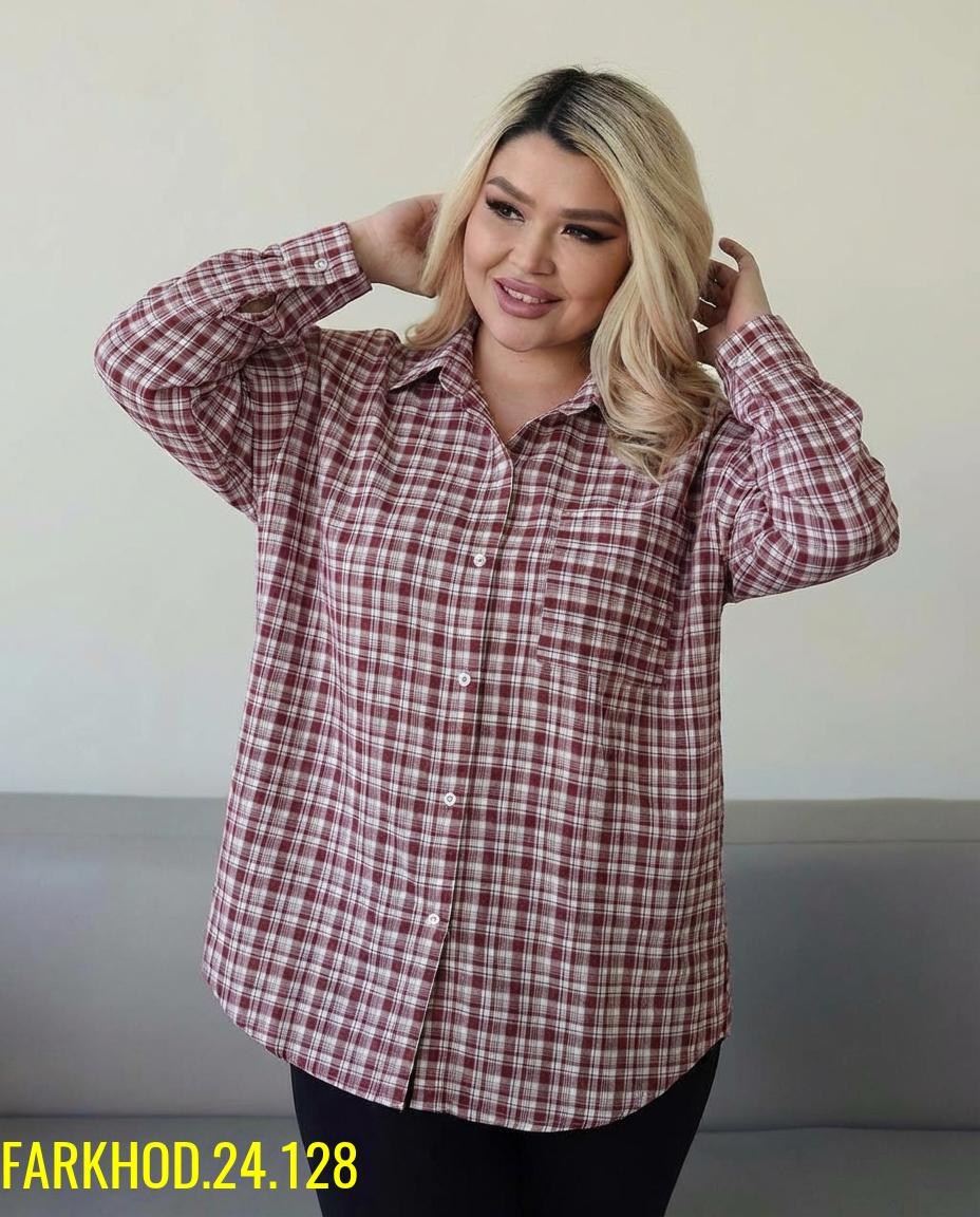 женская рубашка больших размеров,женская рубашка,рубашка,рубашка удлиненная,женская рубашка в клетку