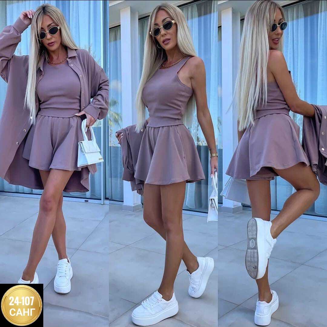 женский костюм с шортами, ,модная ,женские костюмы,костюм розово