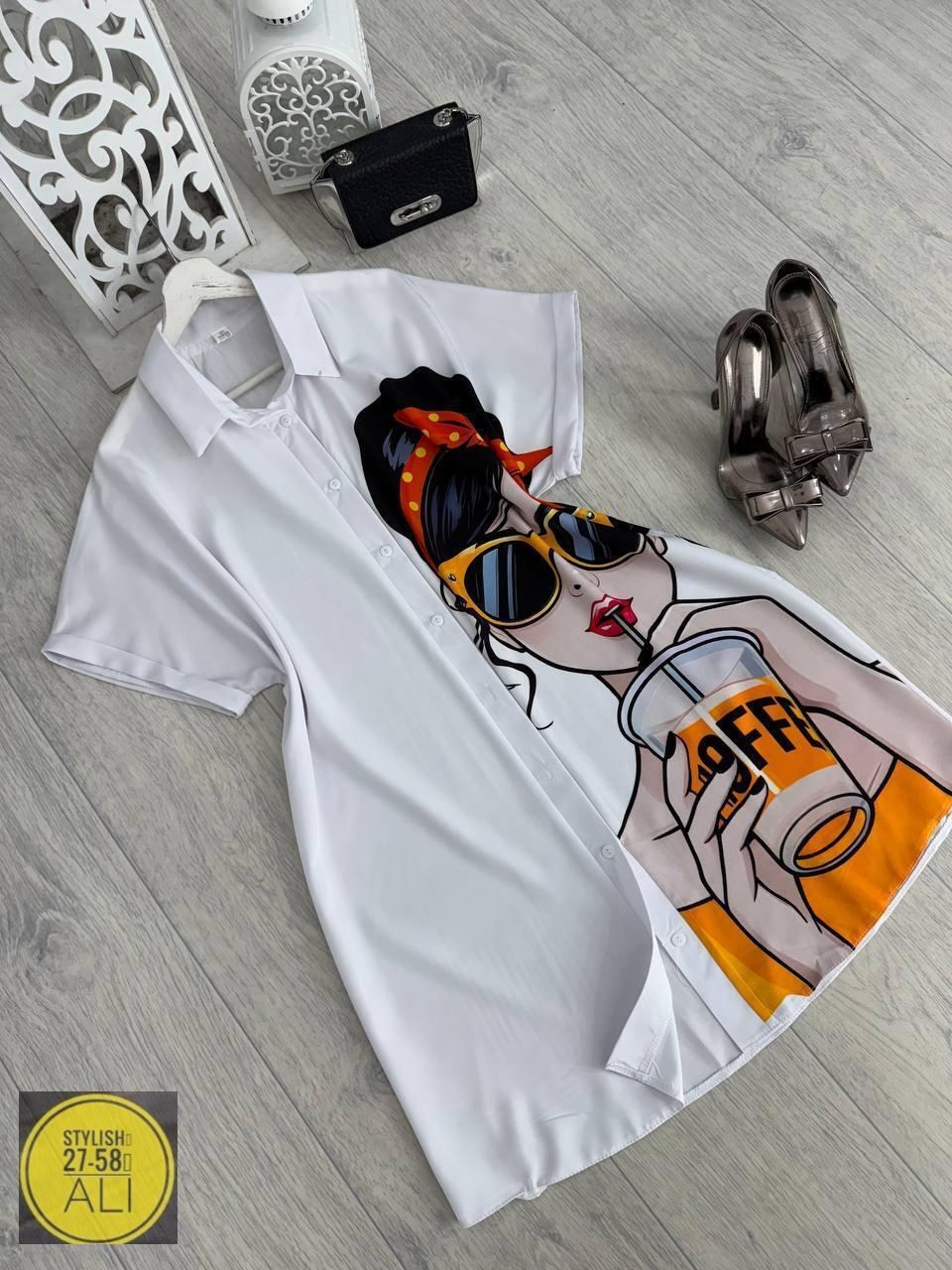 платье рубашка с принтом,женская рубашка,модная женская рубашка,блузка стильная,женская летняя рубашка