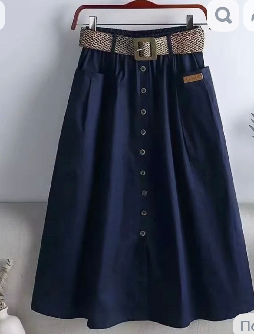 прямоугольная юбка,юбка средней длины,юбка с поясом,юбка на пуговицах,женская юбка средней длины