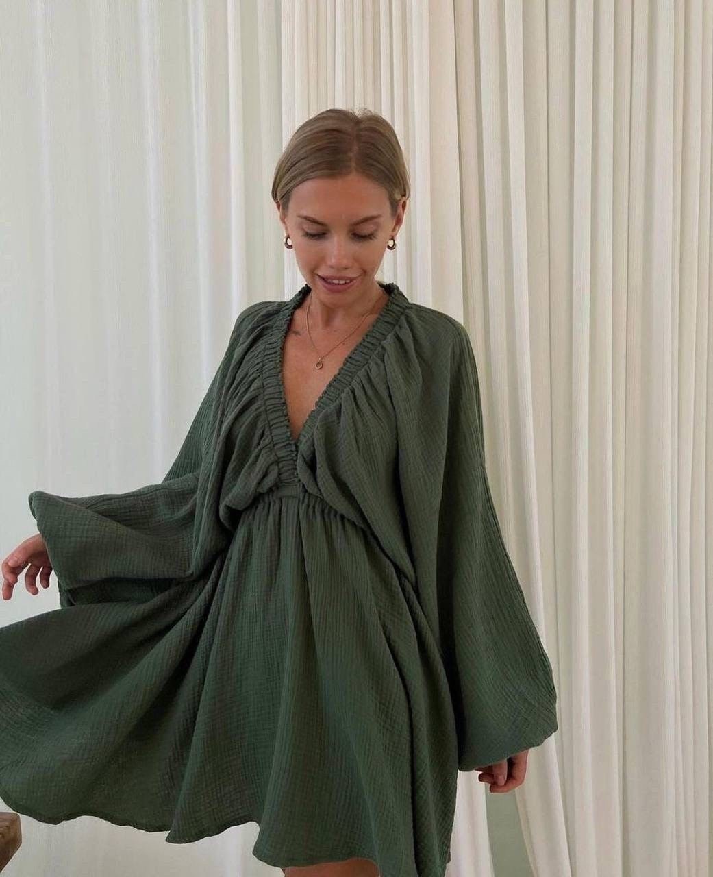 платья женская,воздушное платье,платье модное,платье муслин,летнее платье из муслина