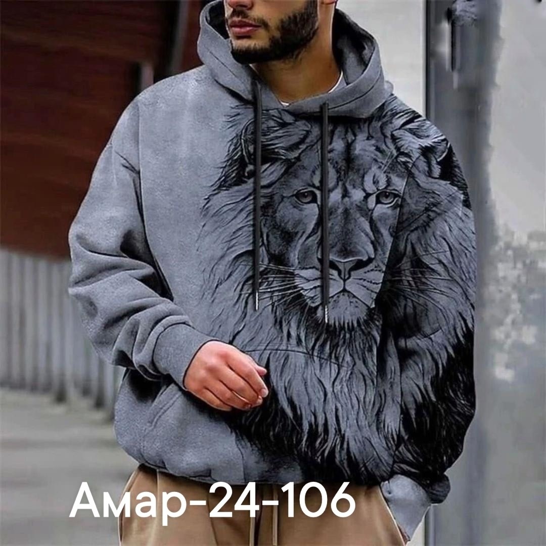 мужская толстовка с капюшоном и принтом в виде льва,мужская модная толстовка с капюшоном с принтом льва в стиле 3d,мужская модная толстовка с капюшоном с графическим львом и 3d-пр,мужская толстовка с