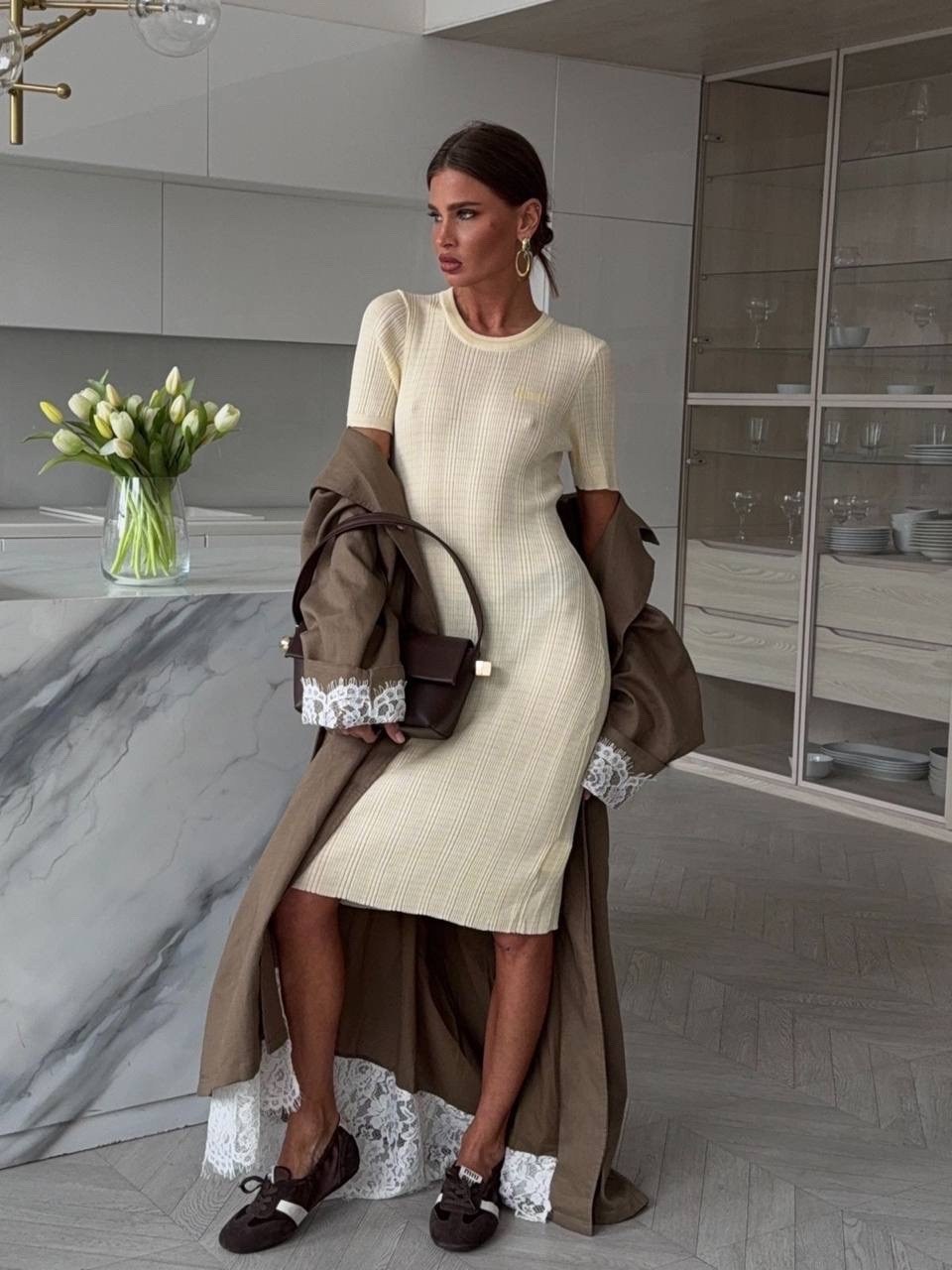 платье модное,длинное вязаное платье,,платье из трикотажа