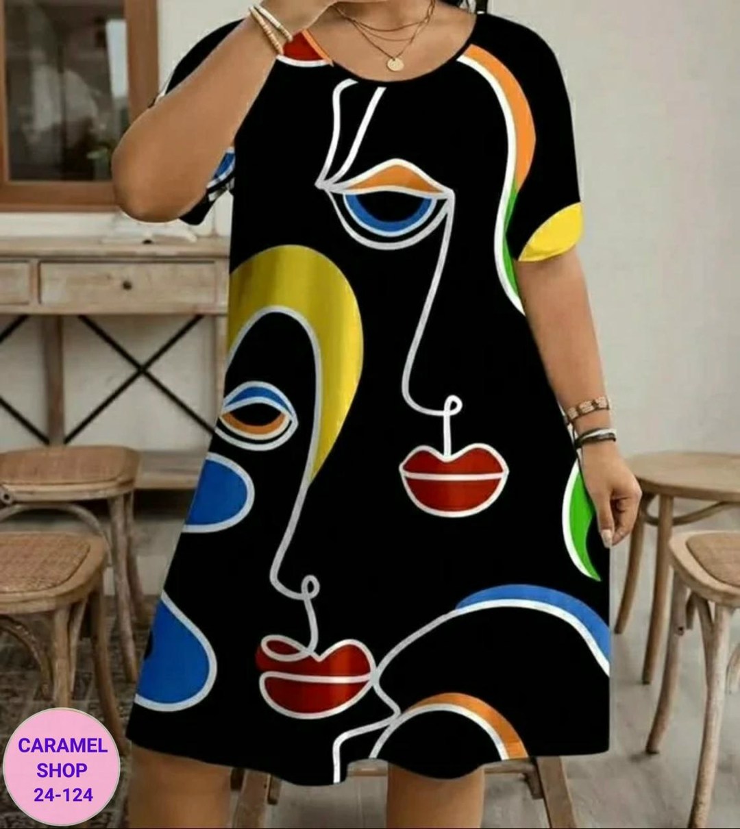 стильное платье,модное платье,свободное платье,женская платье,платье с рисунком