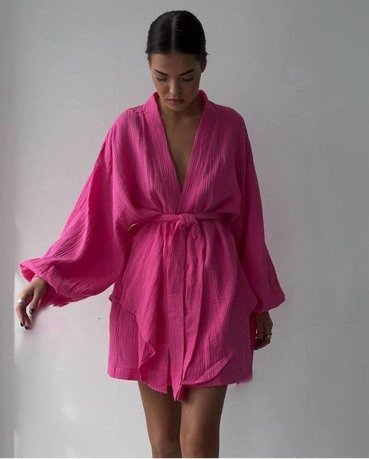 костюм из муслина женский,одежда женская,модные однотонные костюмы,одежда мода,костюм женский летний