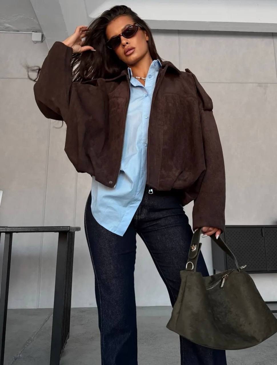 замшевая куртка,замшевая куртка бомбер осенняя оверсайз bliss luxury,куртка бомбер,куртка из замши,коричневая куртка