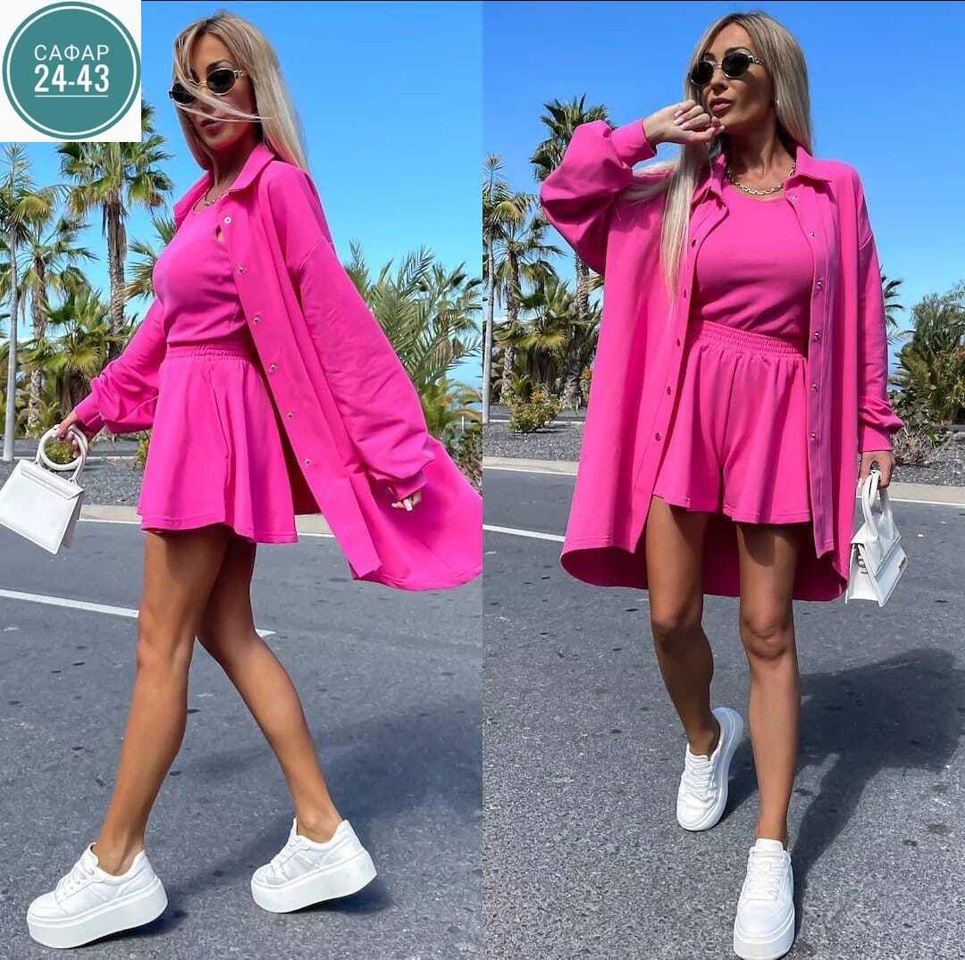 женский костюм с шортами,костюм женский тройка,летние костюмы,костюм тройка с шортами женский,костюм с юбкой