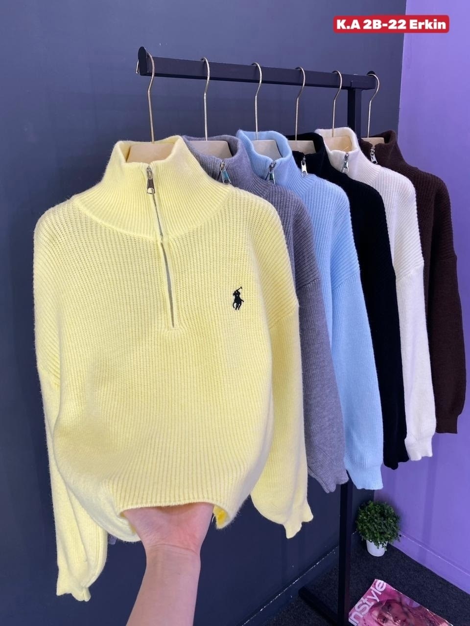 женские кофты,свитер женский,свитер оверсайз с горлом на молнии kk fashion,кофта поло,свитер