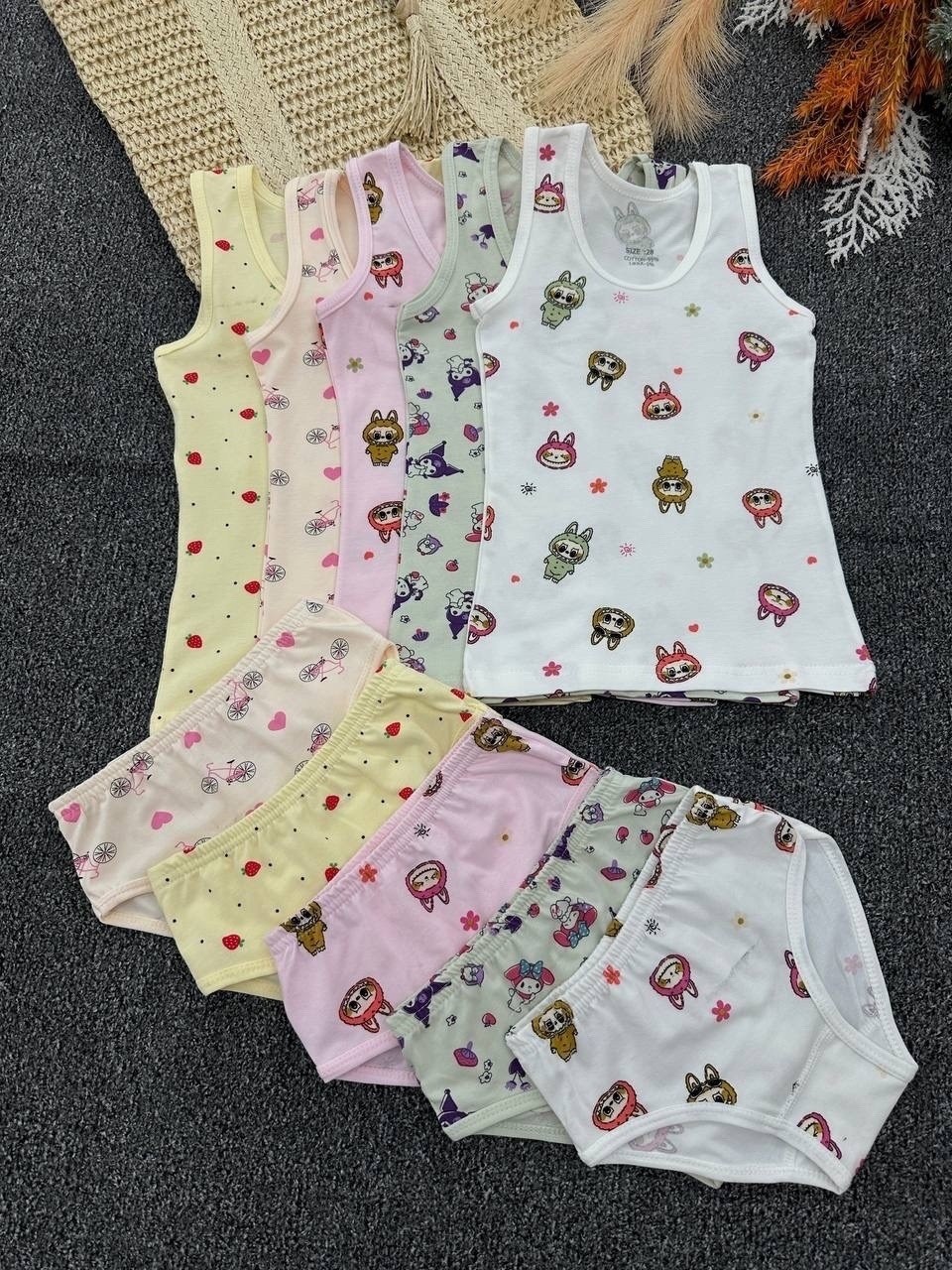 детский комплект белья,детские нижнее белье,комплект нижнего белья детский,нижнее белье для девочек комплект,комплект трусы майка