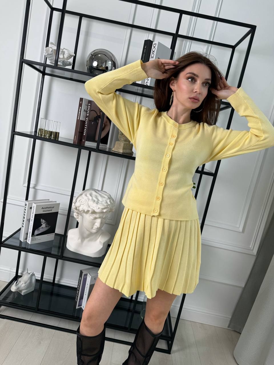 костюм с юбкой женский,костюм с юбкой,юбка и кофта,юбка мода,юбка плиссе вязаная