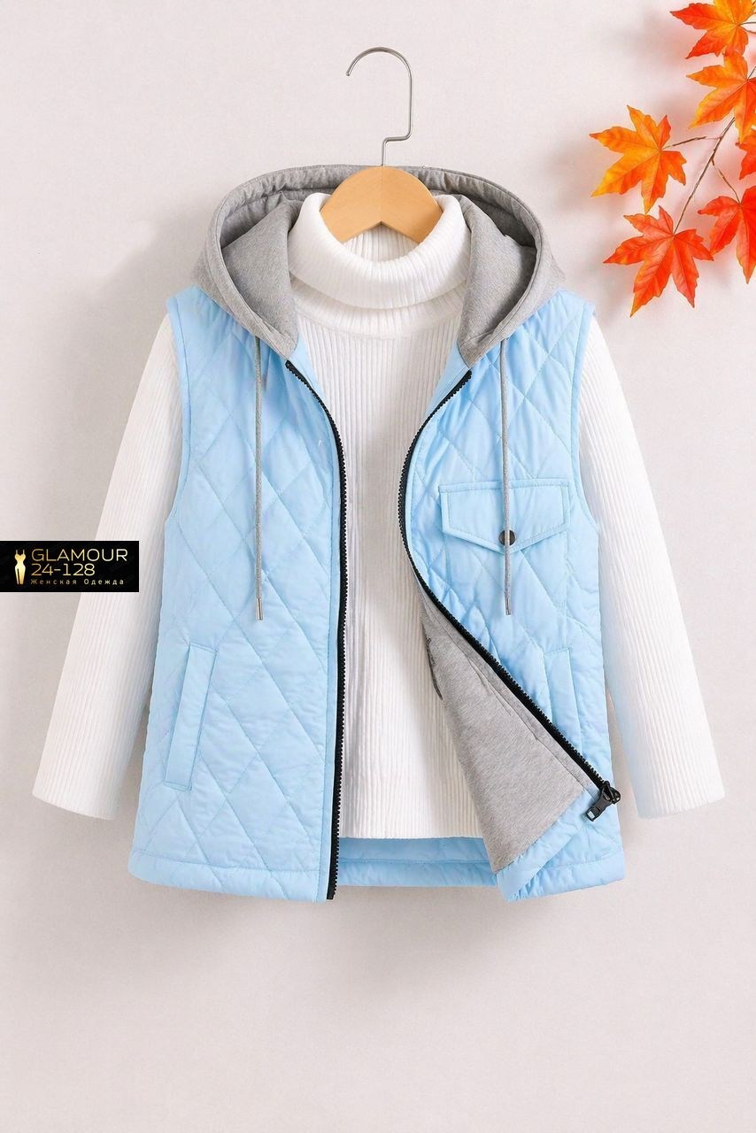 детский жилет,жилетка демисезонная,жилет с капюшоном,жилет для девочки утепленный,жилет женский