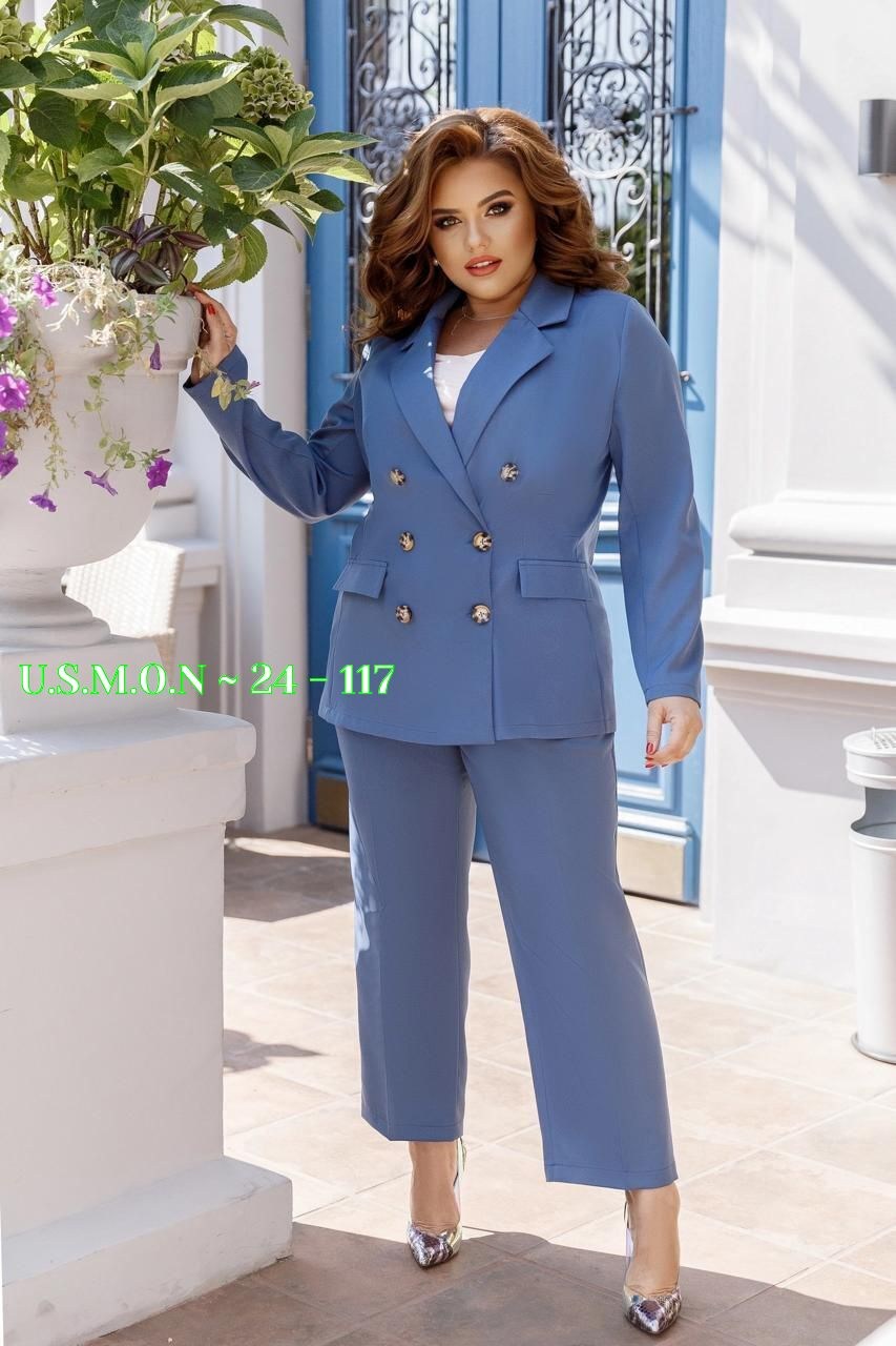 женские костюмы брючные,женский брючный костюм большие размеры,костюм тройка женский брючный,брючный костюм ninele 7485 небесный,шикарный брючный костюм женский
