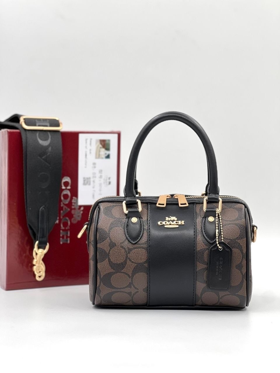 сумка coach,сумка женская coach,coach сумка rowan satchel in signature canvas,сумка с фирменным покрытием coach,сумка coach коричневый