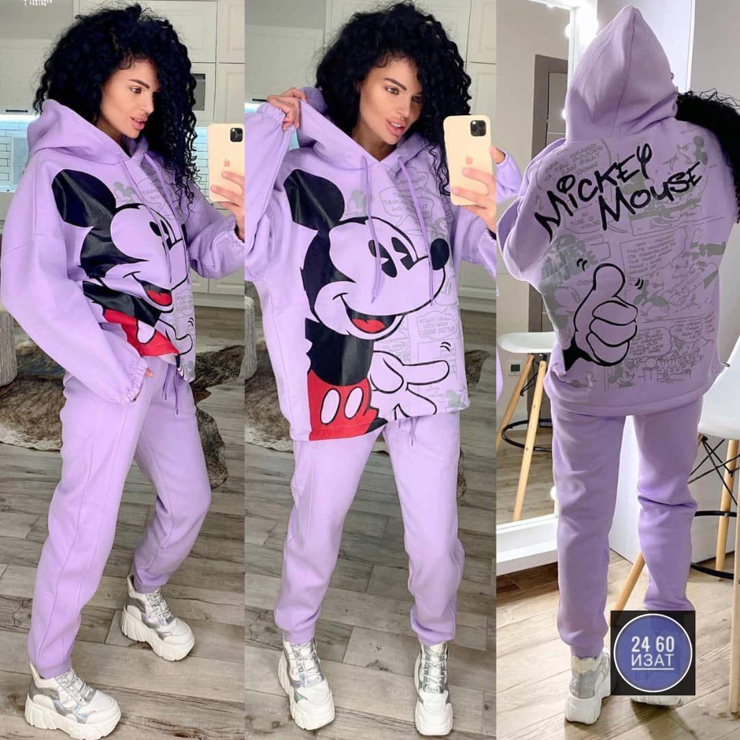 костюм с микки маусом,спортивный костюм с принтом микки маус,женский спортивный костюм на флисе микки,костюм теплый,костюм с микки маусом женский