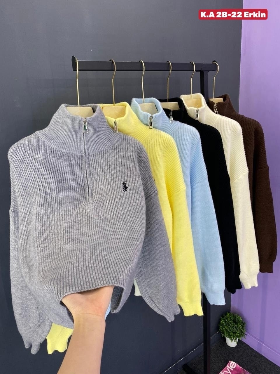 женские кофты,свитер женский,свитер оверсайз с горлом на молнии kk fashion,кофта поло,свитер