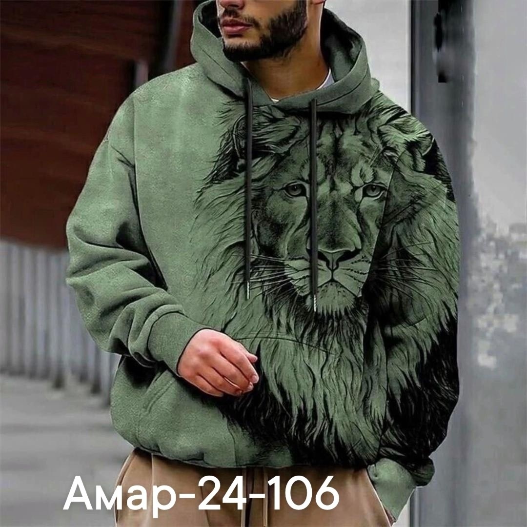 мужская толстовка с капюшоном и принтом в виде льва,мужская модная толстовка с капюшоном с принтом льва в стиле 3d,мужская модная толстовка с капюшоном с графическим львом и 3d-пр,мужская толстовка с
