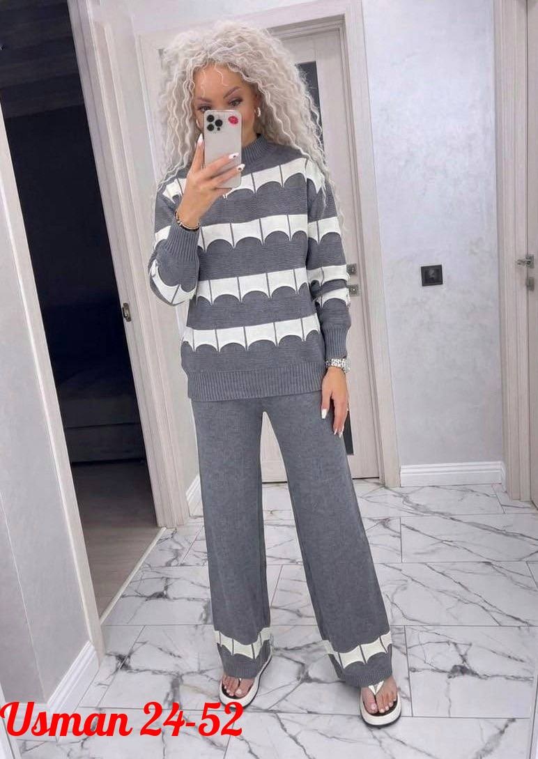 костюм трикотажный вязаный с брюками теплый miss merry jayne 257931571,костюм двойка кашемир,трикотажные костюмы,костюм кашемировый женский брючный,женский костюм