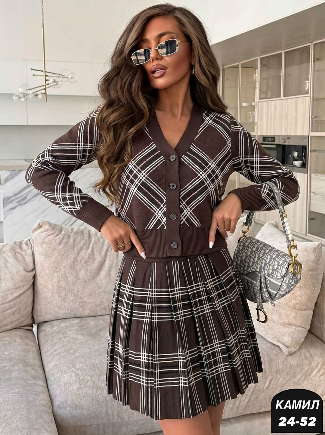 костюм с юбкой,юбка в клетку,твидовый костюм,юбка клетчатая