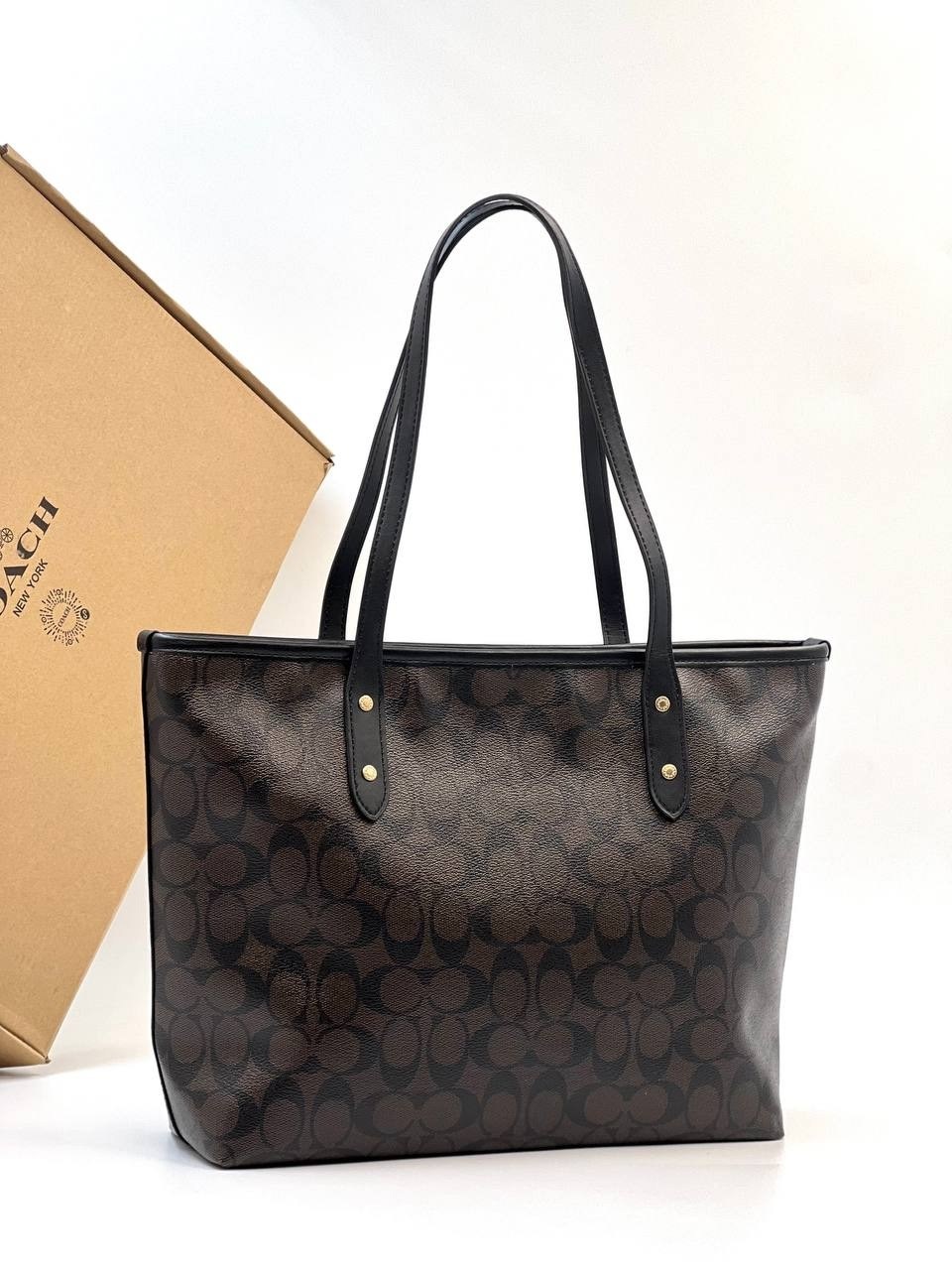 сумка тоут coach,coach gallery tote in signature canvas,женская сумка coach,coach сумки city tote in signature canvas,сумка шоппер coach