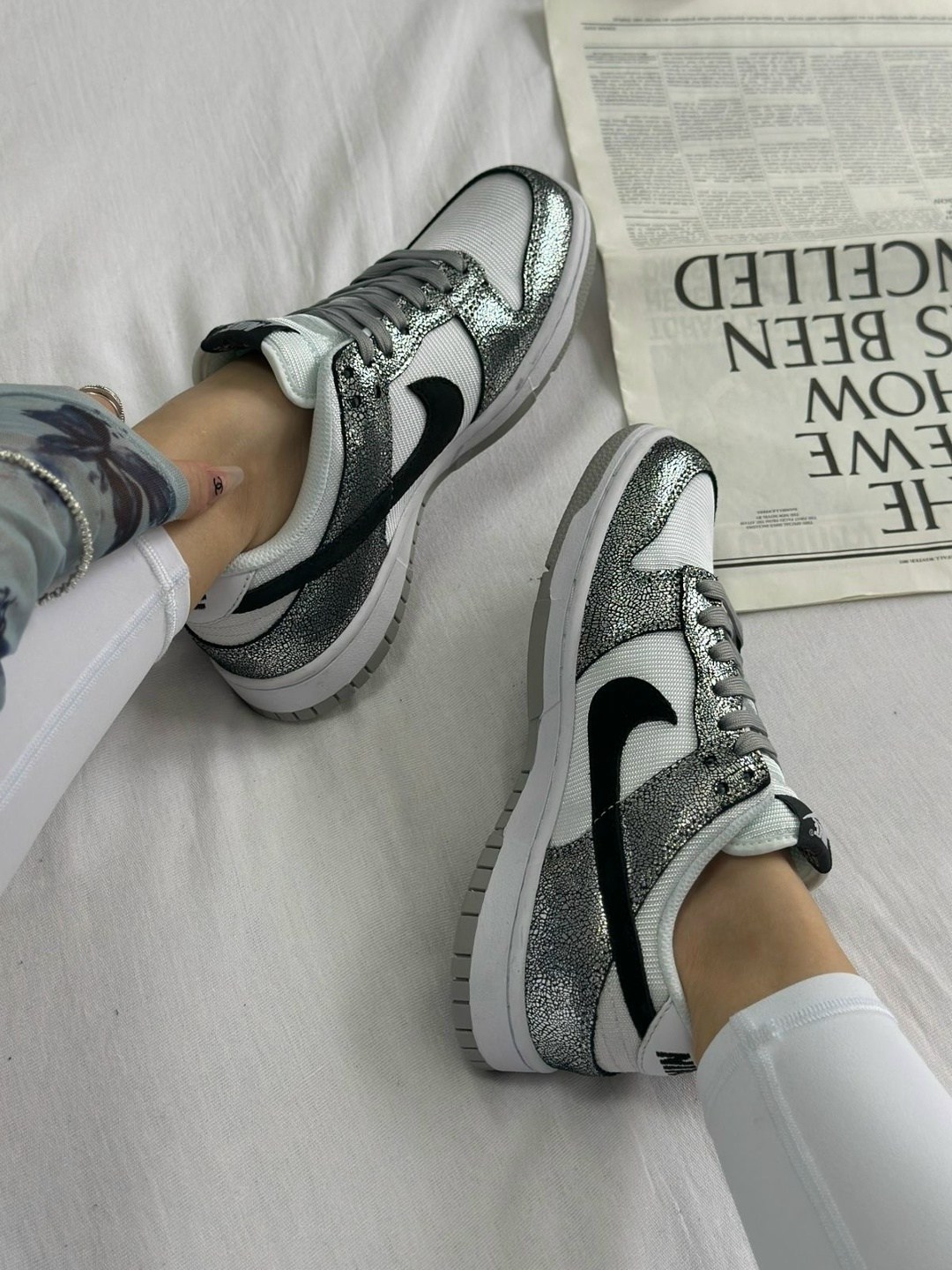 женские кроссовки nike dunk low golden gals,nike dunk low,nike dunk silver,кроссовки,кроссовки найк данк