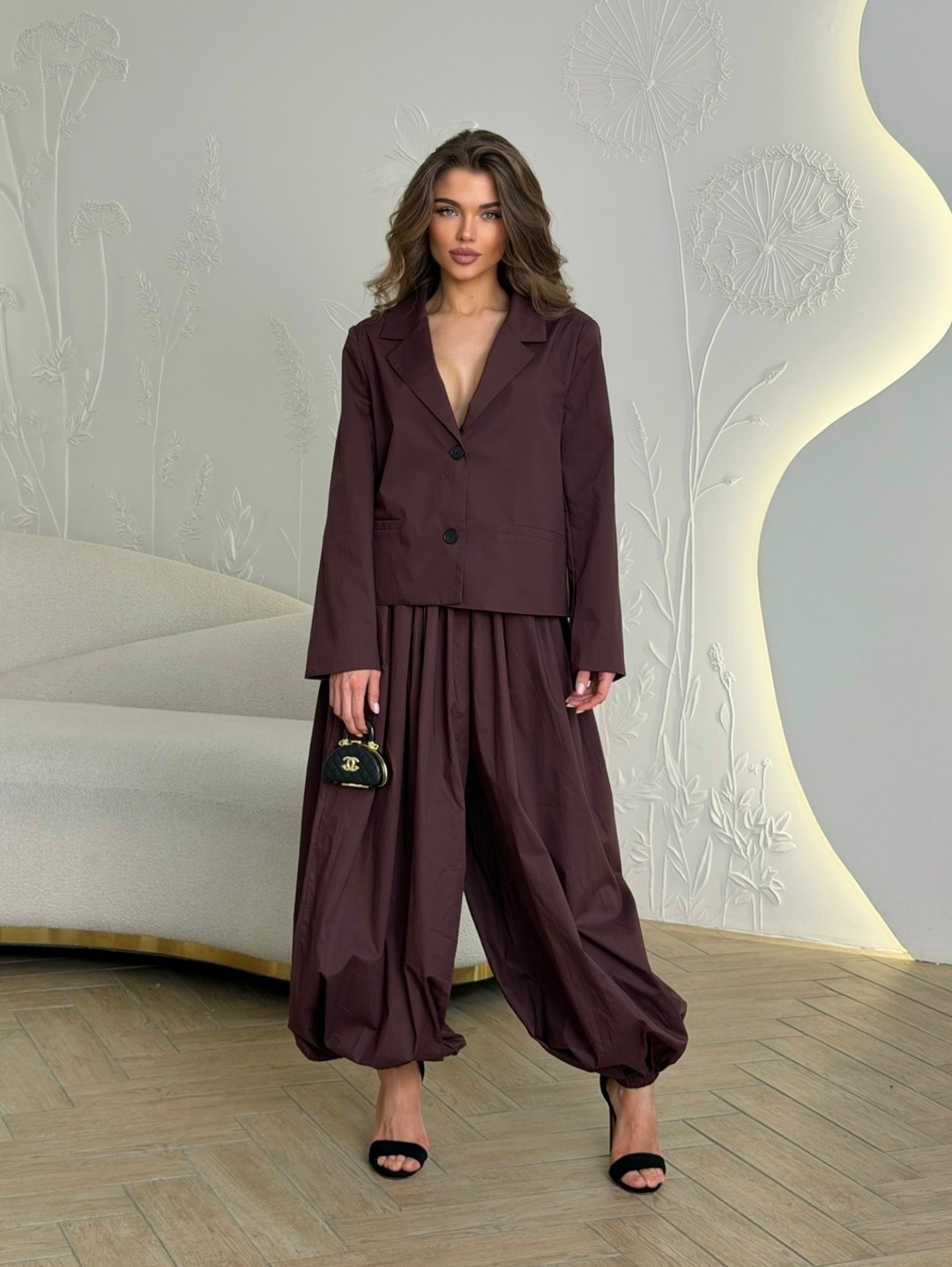 брючный костюм,брючный костюм женский,костюм с брюками,костюм с брюками алладинами,брючный комплект