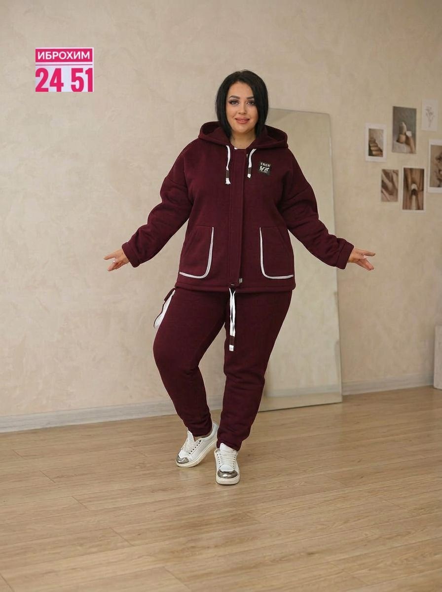 спортивный костюм больших размеров теплый,костюм женский,женский спортивный костюм,костюм двойка на флисе,костюм спортивный больших размеров теплый арт. 11631907