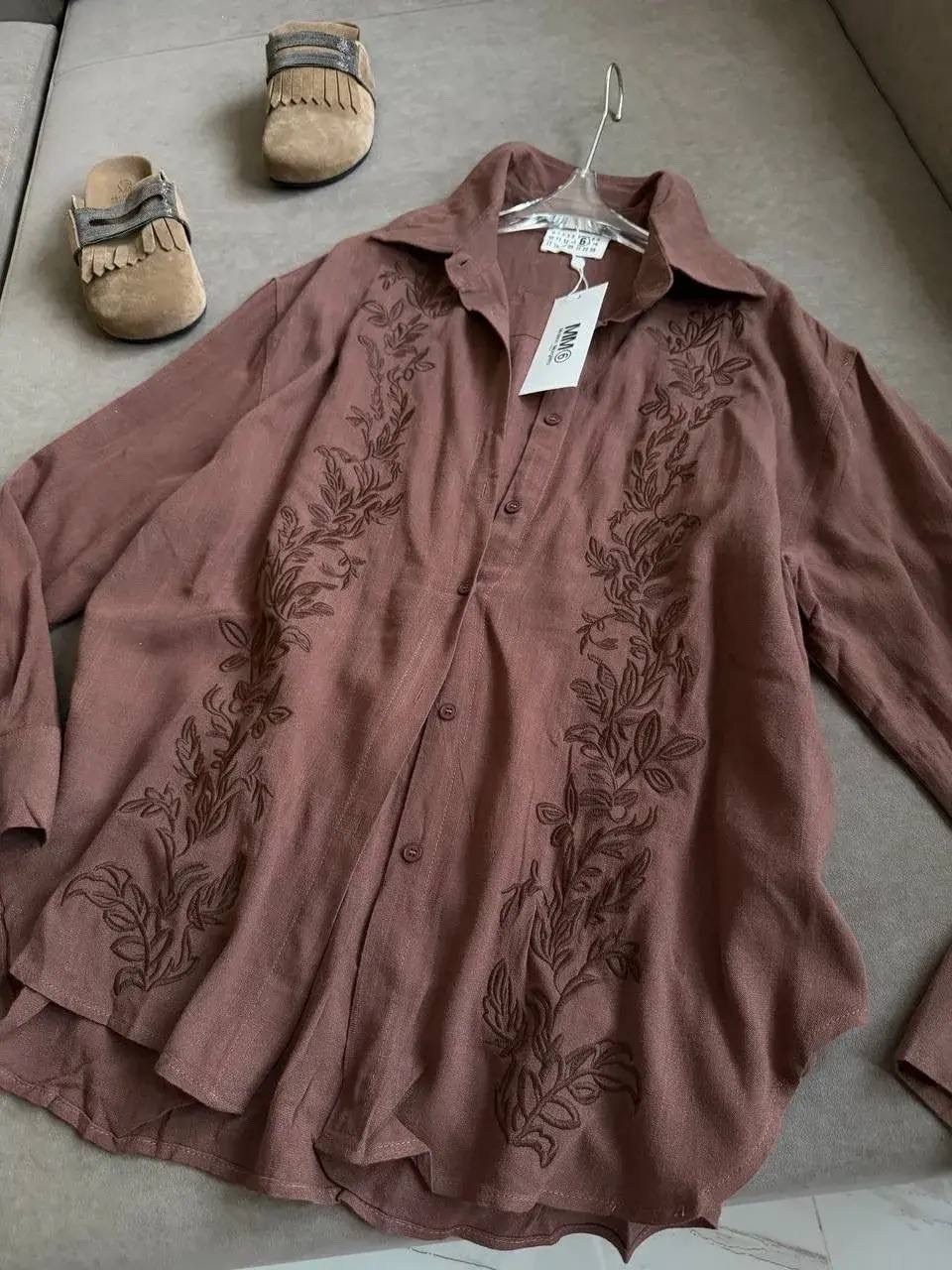 винтажная блузка,женская рубашка,блузка рубашка,блузка с вышивкой,повседневная рубашка