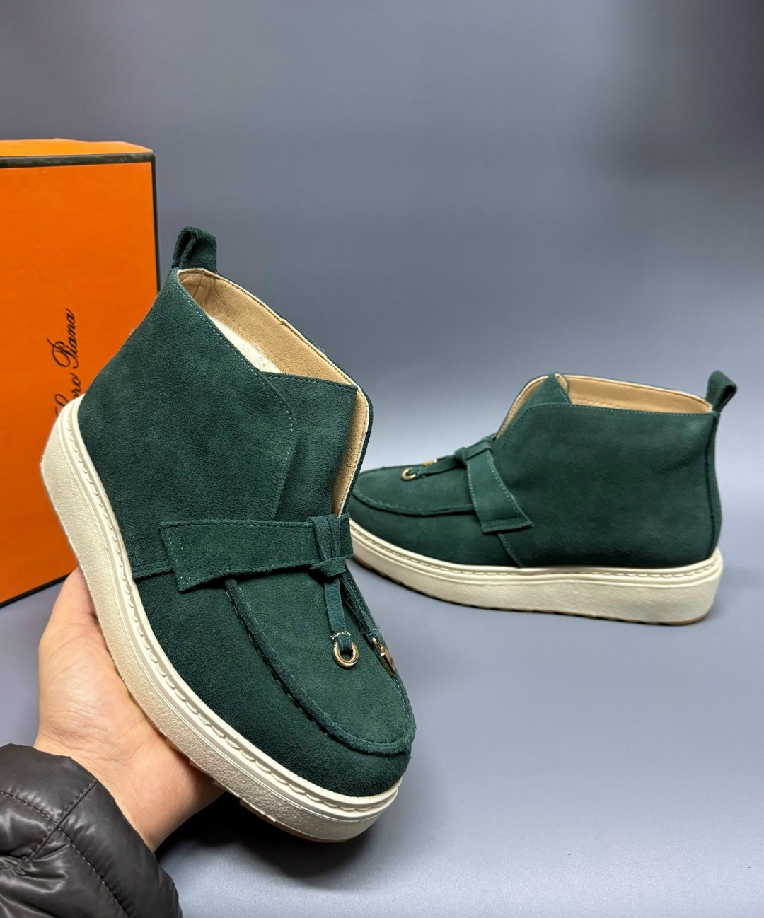 ,замшевые ботинки,зеленые лоферы,женская ,ботинки из натуральной замши