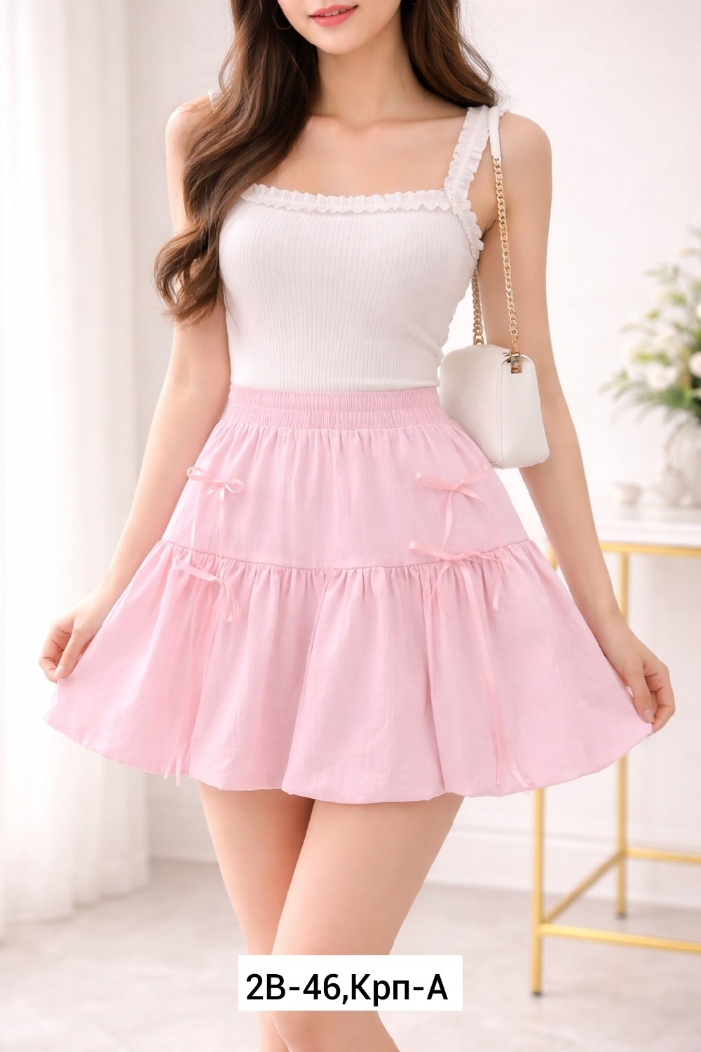 юбка с оборками,юбка розовая,юбка с бантом,юбка для девочек,hugme cotton pink ruffles bow lolita skirt