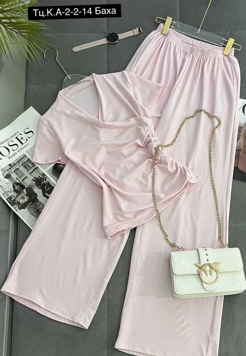 костюм женский,брючный костюм,костюм с брюками палаццо,костюм с брюками палаццо голубой,костюм голубой