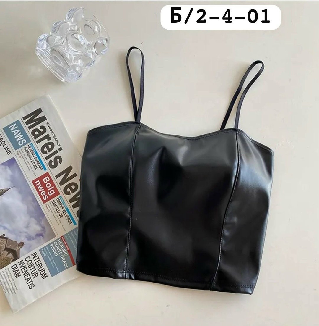 кожаный топ,бюстье,топ женский,женский топ на бретелях