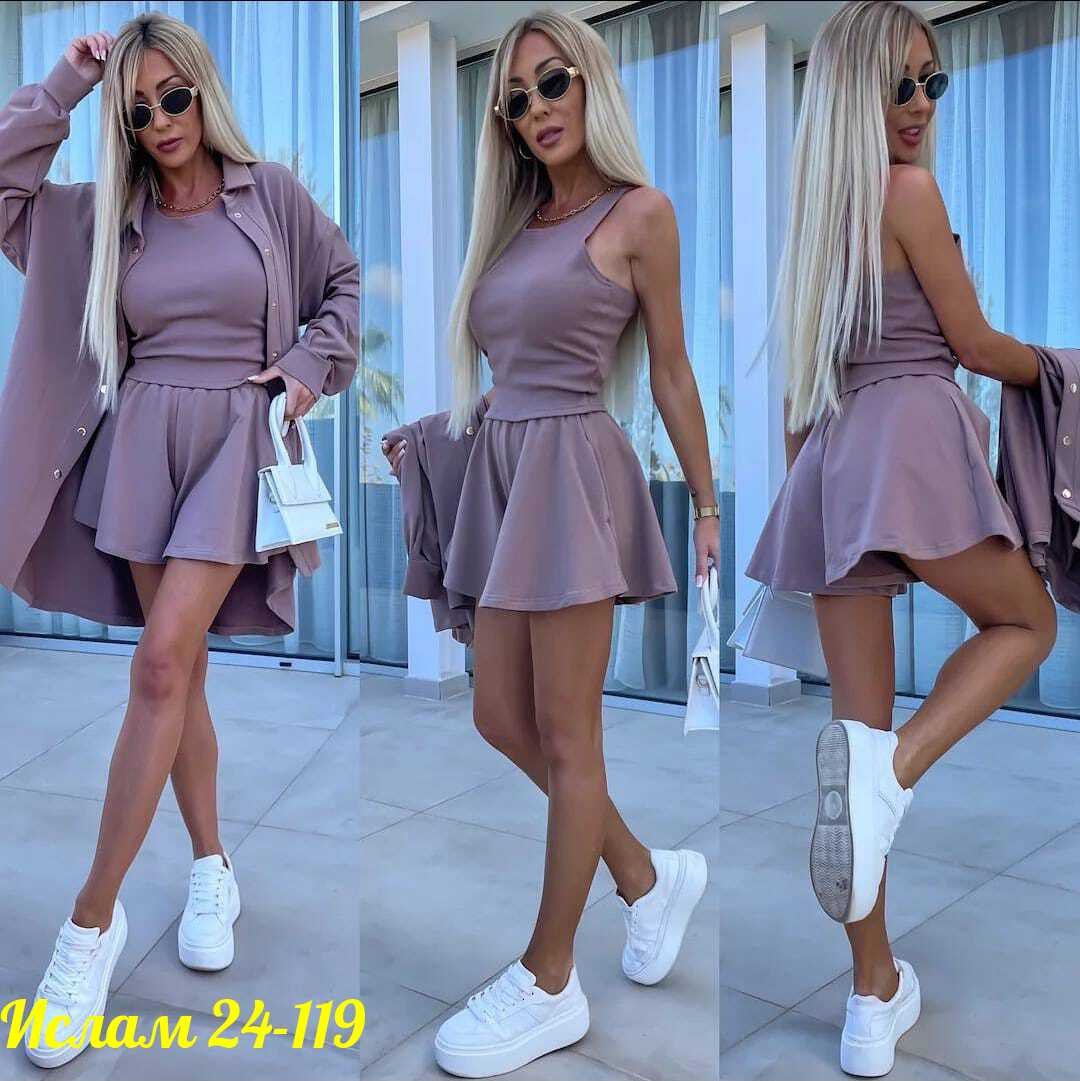 женский костюм с шортами, ,модная ,женские костюмы,костюм тройка женский