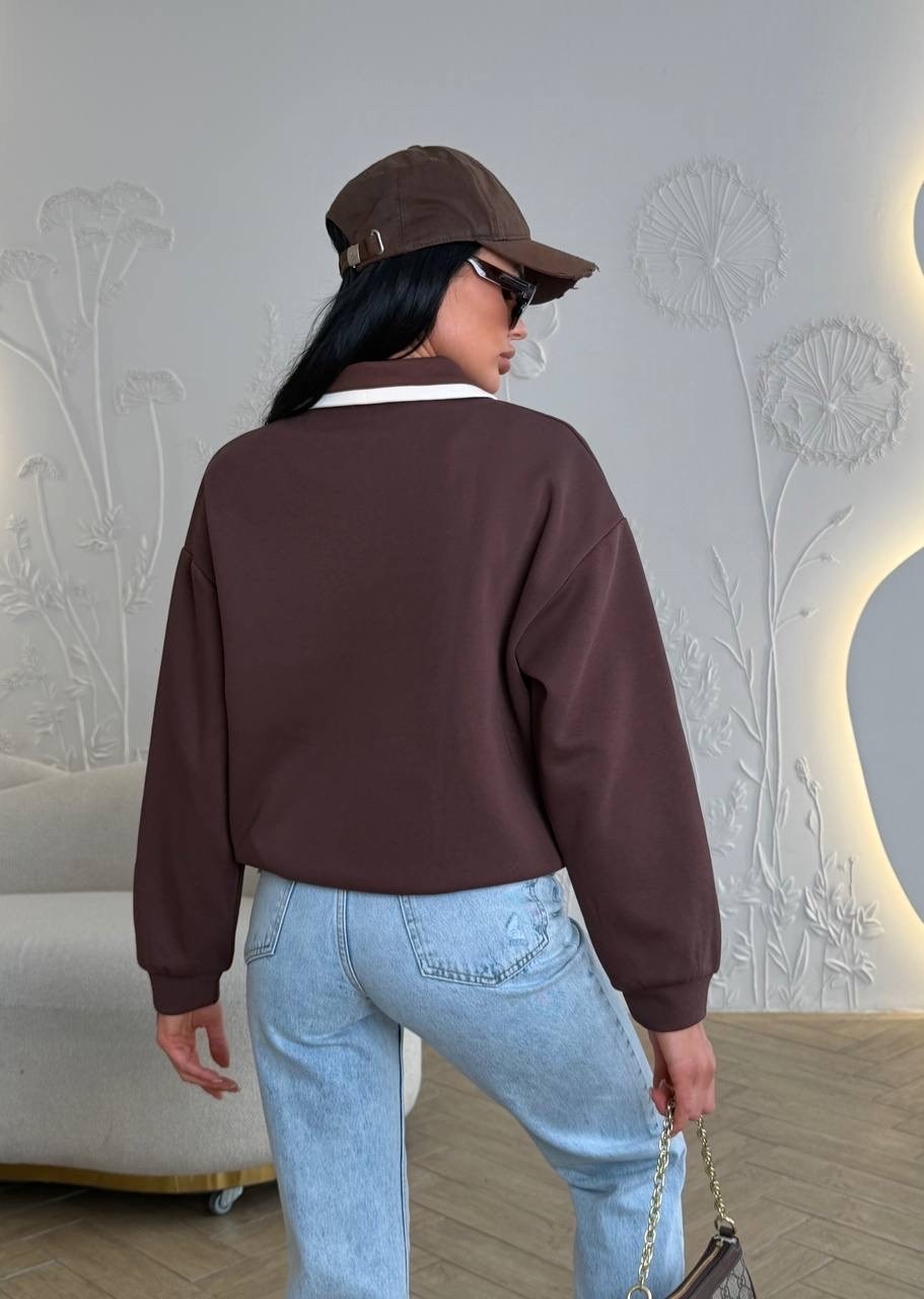 свитшот поло женский,свитшот женская,свитшот оверсайз поло y2k saxap 258493481,свитшот поло,женская кофта