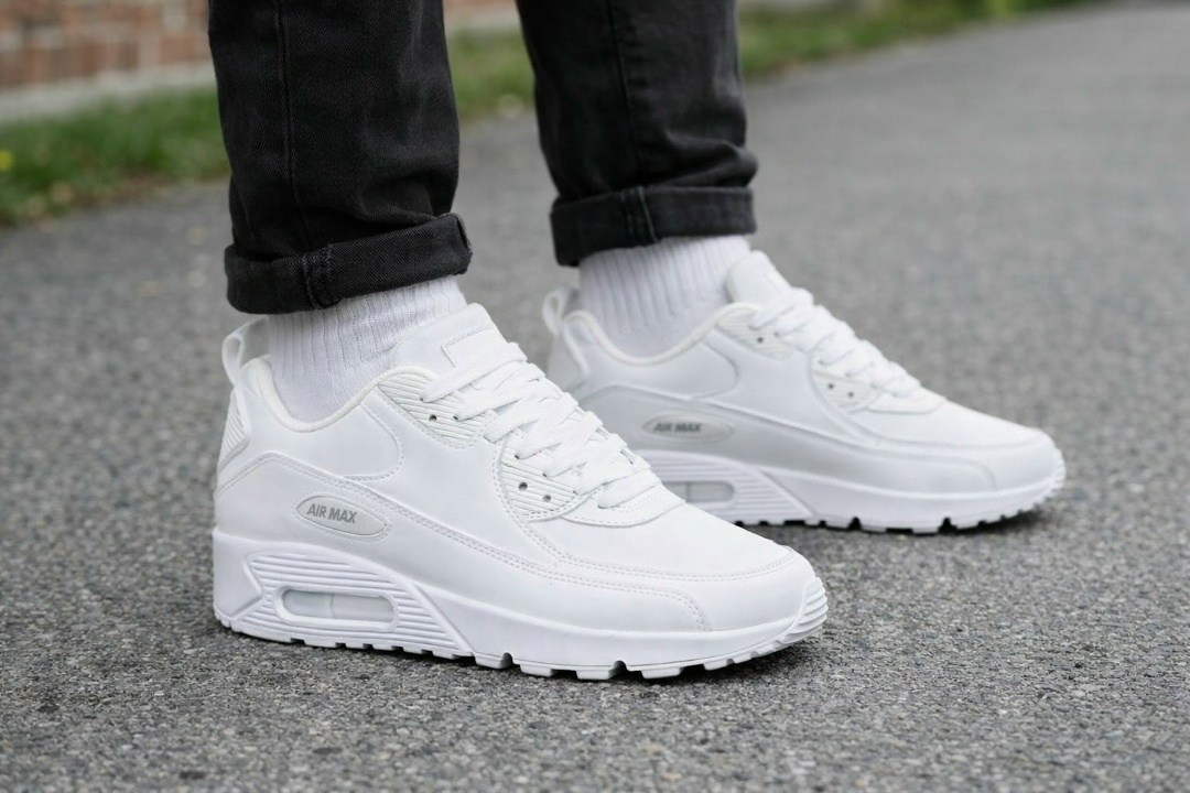 кроссовки nike air max 90 leather white,nike air max 90 leather white,найк аир макс 90 белые,nike air max 90 triple white,белые кроссовки nike air max 90