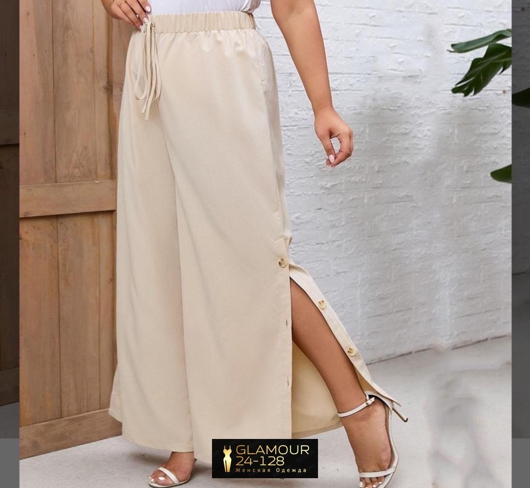 брюки палаццо из льна женские,женские брюки с широкими штанинами,брюки женские с широкими штанинами, эластичная талия, много пуговиц,брюки женские с широкими штанинами и разрезом на пуговицах,брюки па