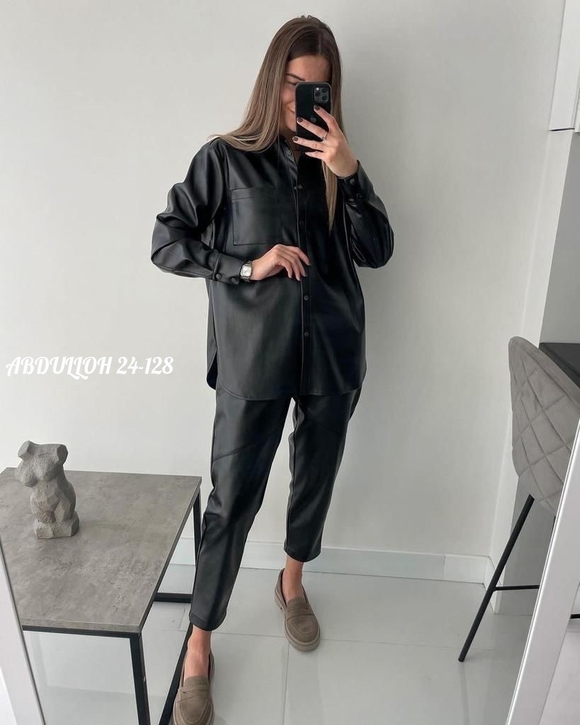 костюм женский,костюм двойка женский,костюм из экокожи,женские брючные костюмы,кожаный брючный костюм женский