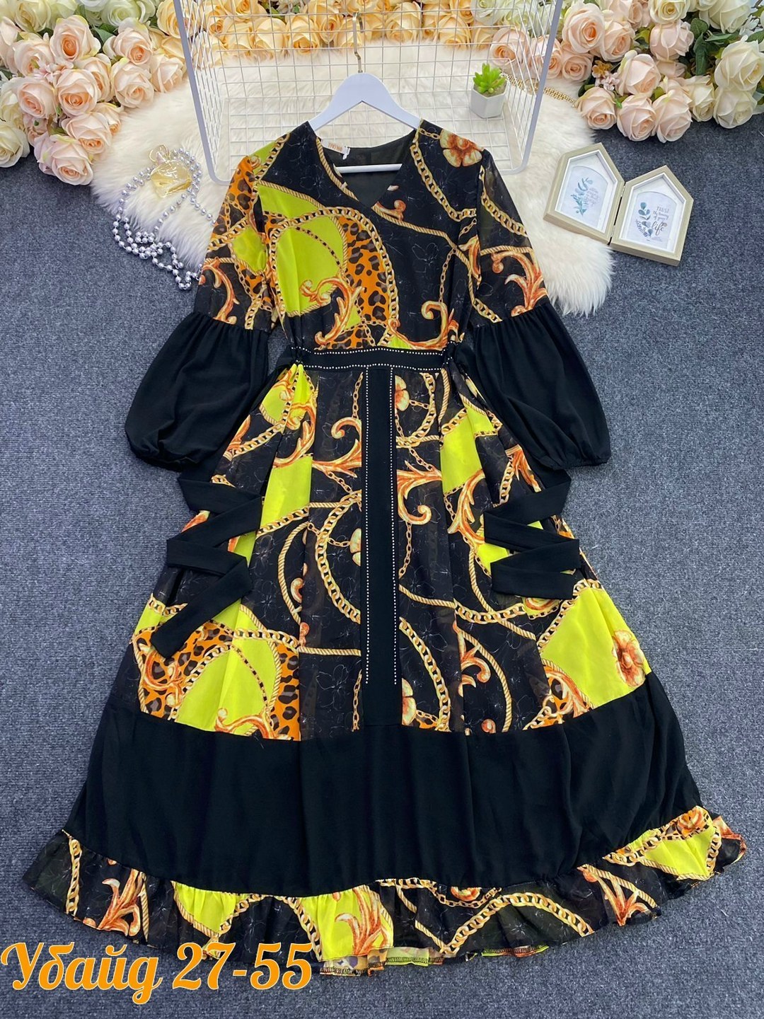 женское платье с принтом,женское длинное платье с принтом,женское платье с длинными рукавами,платья женские длинные,платье женское шифоновое