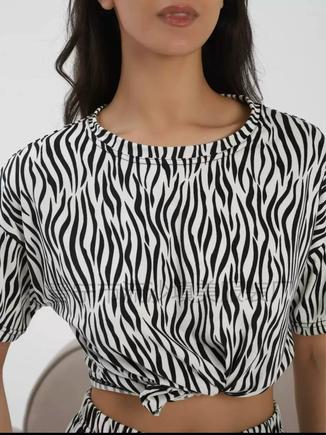 женский пижамный комплект топ с короткими рукавами и шорты с зебровым принтом,женский полосатый пижамный комплект футболка с короткими рукавами и шорты,женская пижама с шортами,пижама с шортами 88521