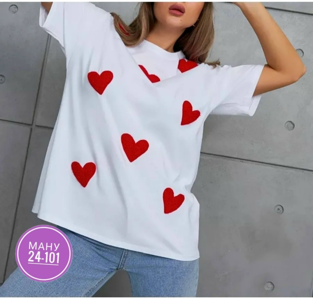 женская футболка оверсайз,футболка оверсайз с,женская футболка,футболка оверсайз с сердцами,футболки оверсайз с принтами