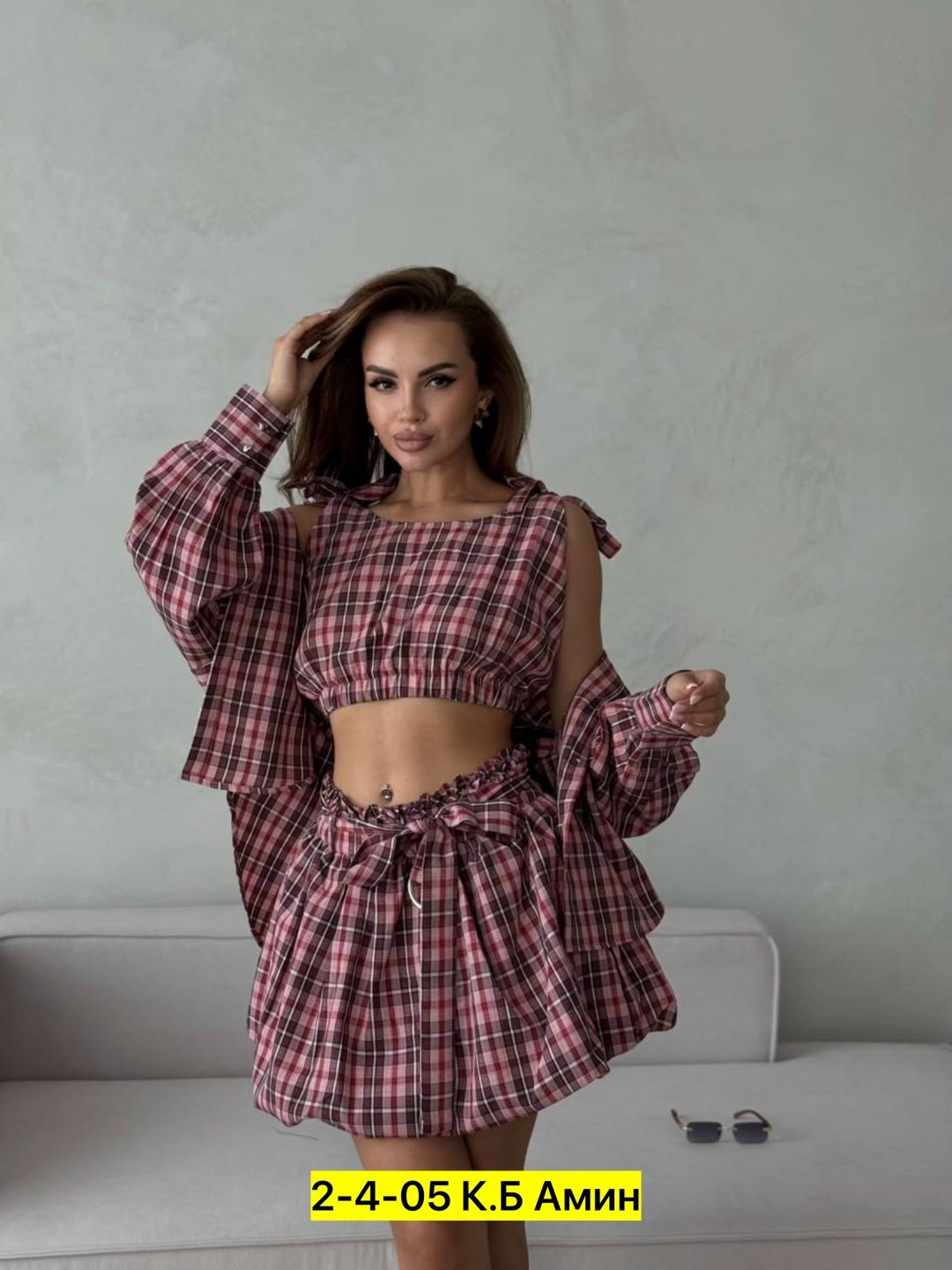 костюм с юбкой и рубашкой,женский костюм с юбкой,женские костюмы,костюм в клетку,костюм с юбкой