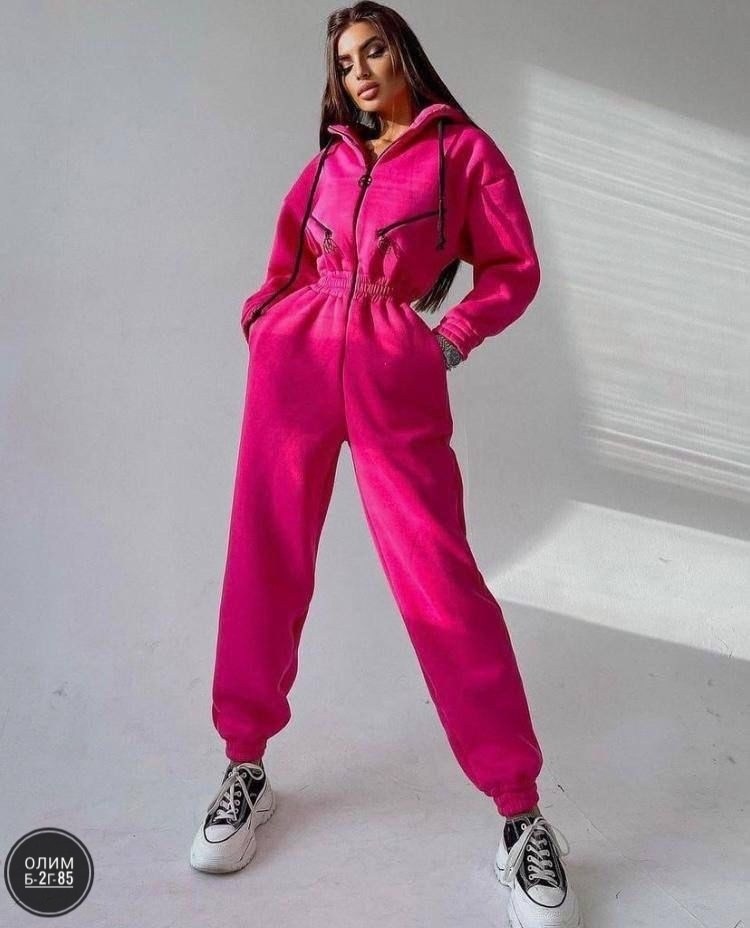 комбинезоны малиновый,комбинезон на флисе,комбинезон с капюшоном женский,красный комбинезон ,комбинезон женский теплый