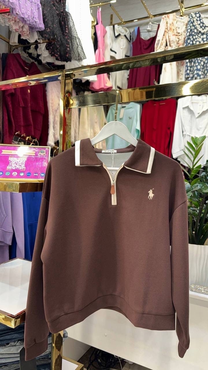 свитшот поло женский,свитшот женская,свитшот оверсайз поло y2k saxap 258493481,свитшот поло,женская кофта