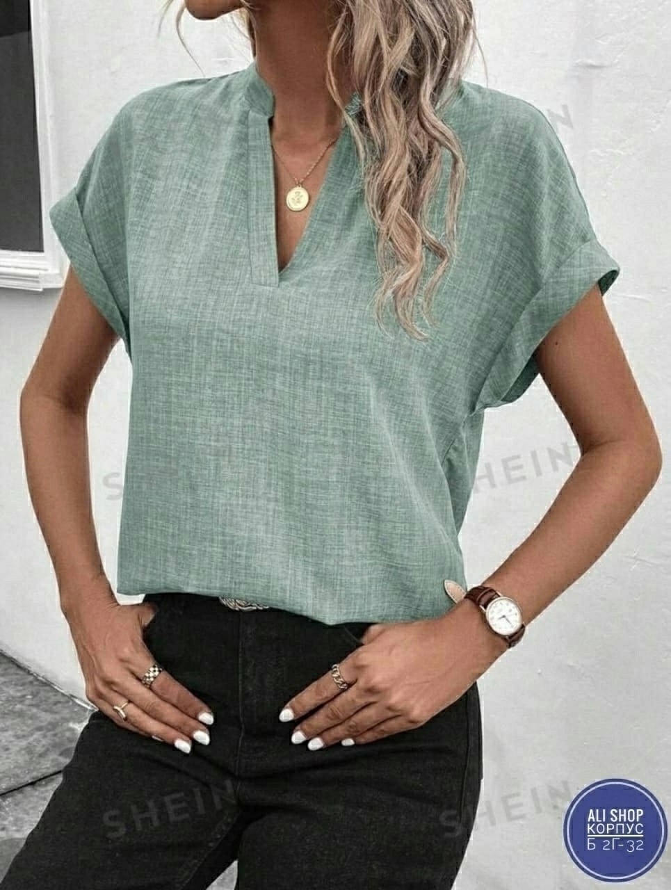 блузка женская,однотонная блузка,блузка модная,блузка с коротким рукавом повседневная в офис amemerci 222309446,модная женская блузка